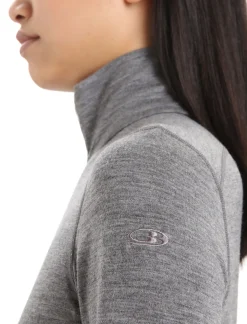 Cheap Icebreaker Merino 200 Oasis Thermo-Langarmshirt Mit Halblangem Reisverschluss Damen Gritstone Heather