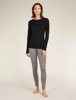 Best Icebreaker Merino 200 Oasis Thermo-Langarmshirt Mit Rundhalsausschnitt Damen Black