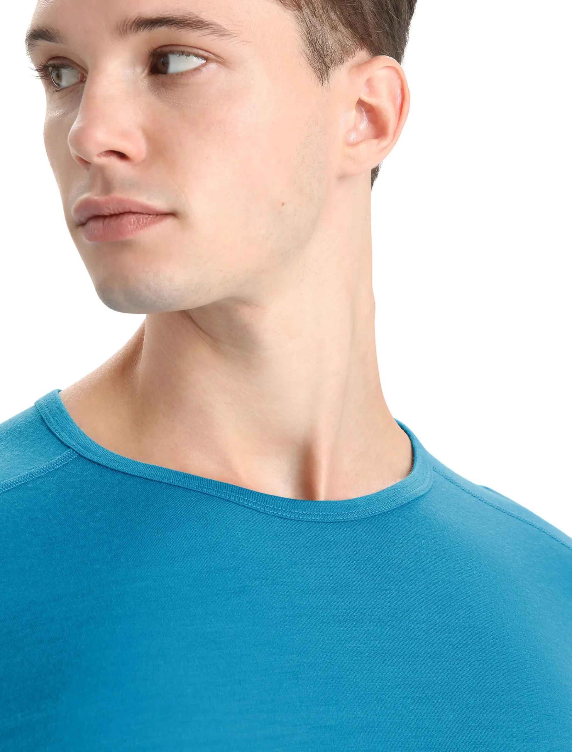 Fashion Icebreaker Merino 200 Oasis Thermo-Langarmshirt Mit Rundhalsausschnitt Herren Geo Blue