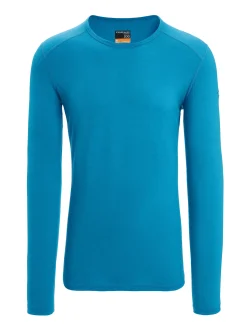 Fashion Icebreaker Merino 200 Oasis Thermo-Langarmshirt Mit Rundhalsausschnitt Herren Geo Blue