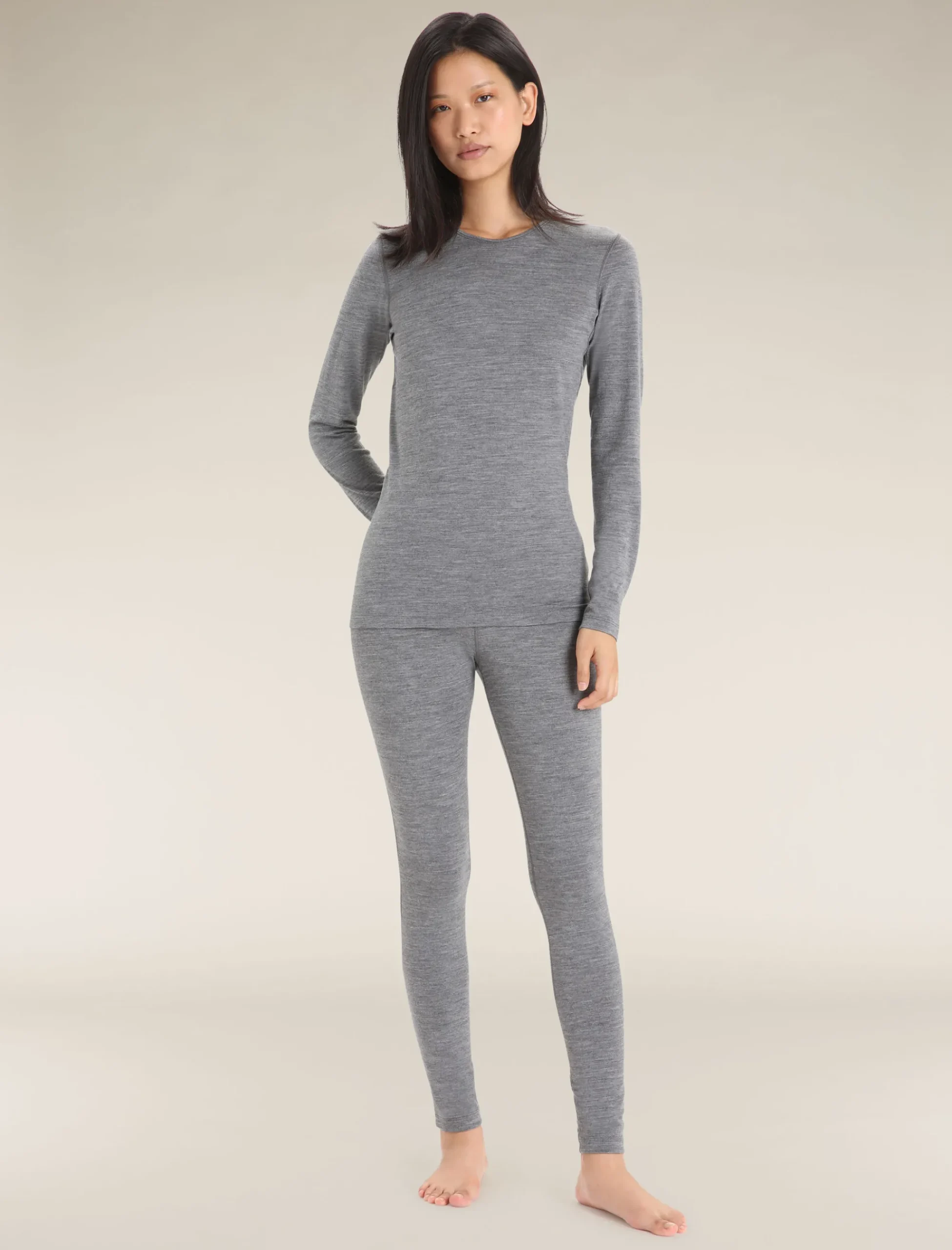 Shop Icebreaker Merino 200 Oasis Thermo-Leggings Damen Gritstone Heather