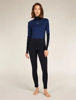 Discount Icebreaker Merino 200 Sonebula Langarmshirt Mit Hohem Kragen Damen Midnight Navy/Royal Navy