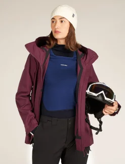 Discount Icebreaker Merino 200 Sonebula Langarmshirt Mit Hohem Kragen Damen Midnight Navy/Royal Navy