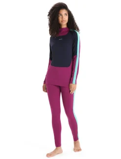 Flash Sale Icebreaker Merino 200 Sonebula Langarmshirt Mit Hohem Kragen Damen Go Berry/Midnight Navy