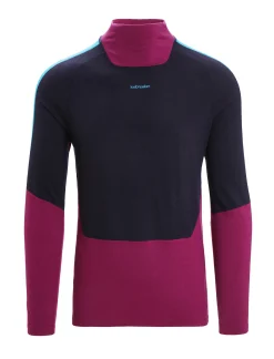 Best Icebreaker Merino 200 Sonebula Langarmshirt Mit Hohem Kragen Herren Go Berry/Midnight Navy