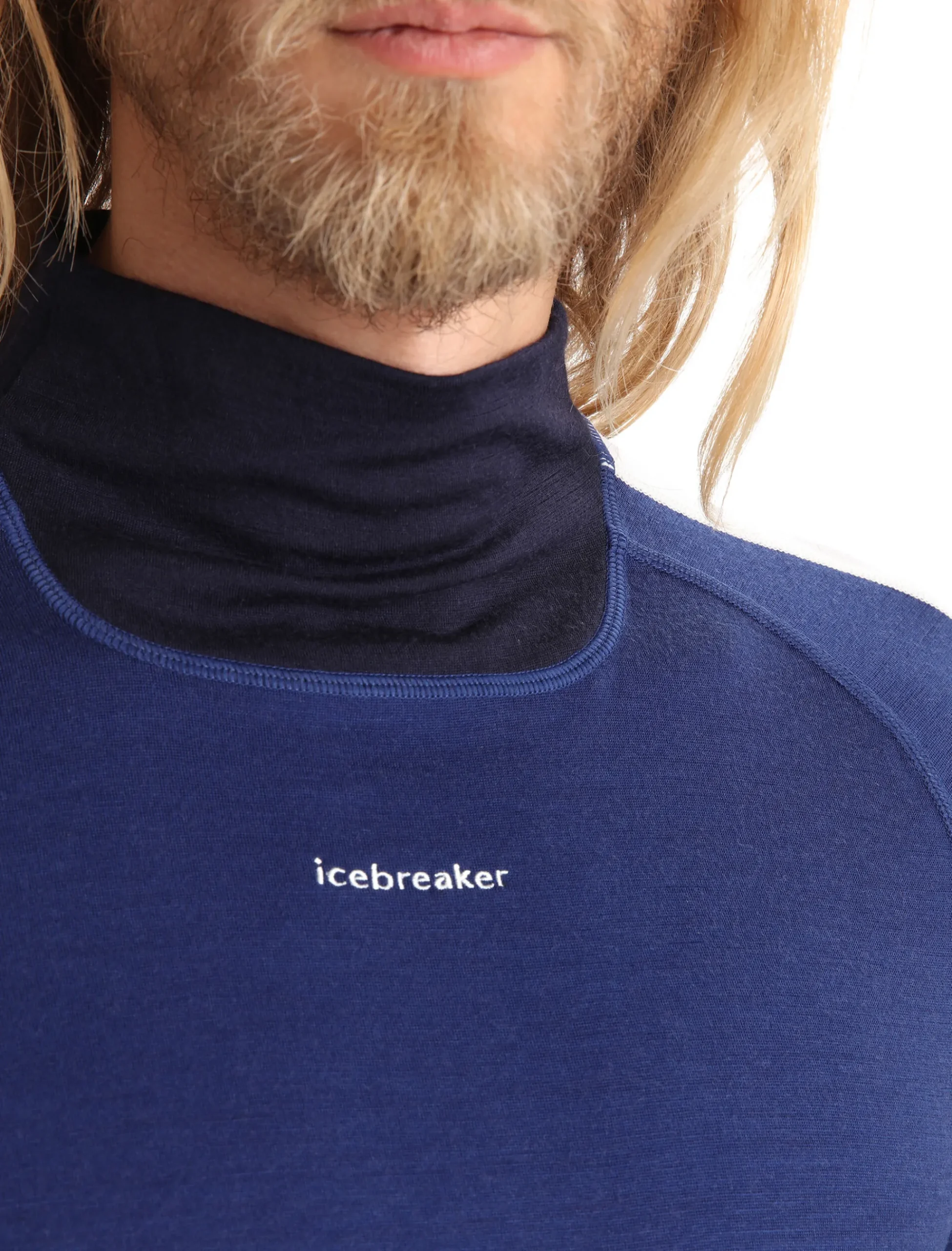 Sale Icebreaker Merino 200 Sonebula Langarmshirt Mit Hohem Kragen Herren Midnight Navy/Royal Navy