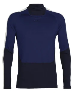 Sale Icebreaker Merino 200 Sonebula Langarmshirt Mit Hohem Kragen Herren Midnight Navy/Royal Navy