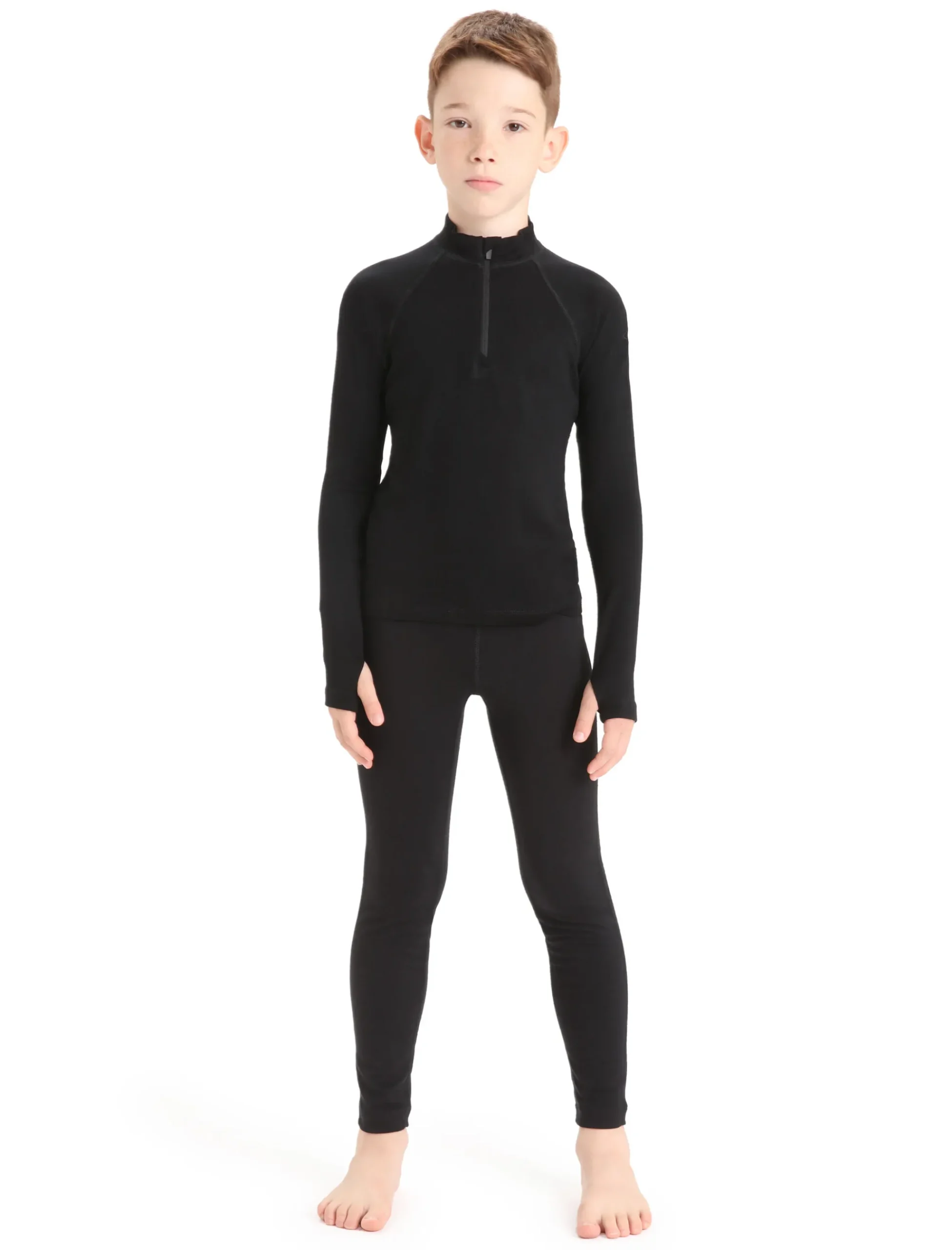 Store Icebreaker Merino 260 Tech Half Zip Langarmshirt Kinder Black
