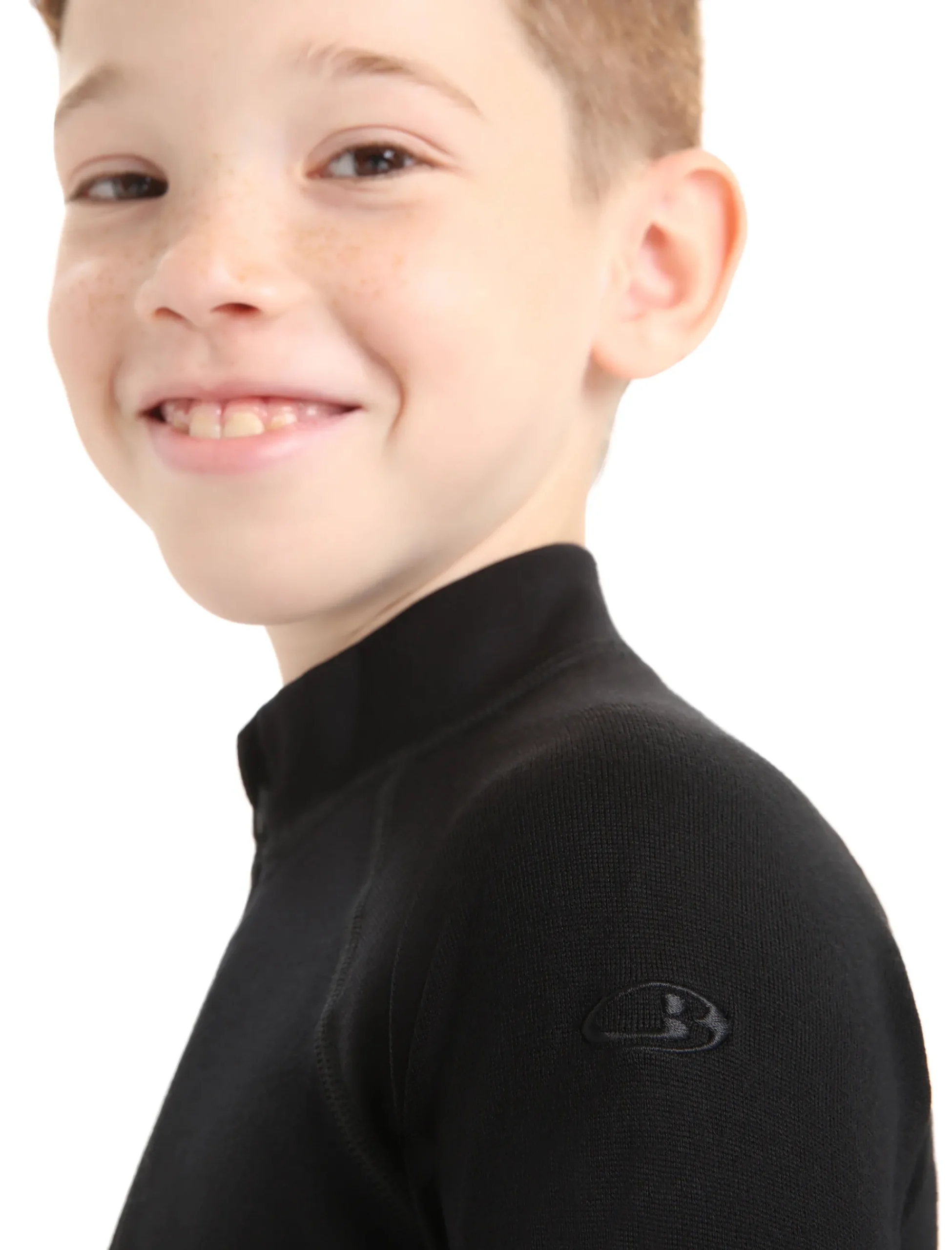 Store Icebreaker Merino 260 Tech Half Zip Langarmshirt Kinder Black
