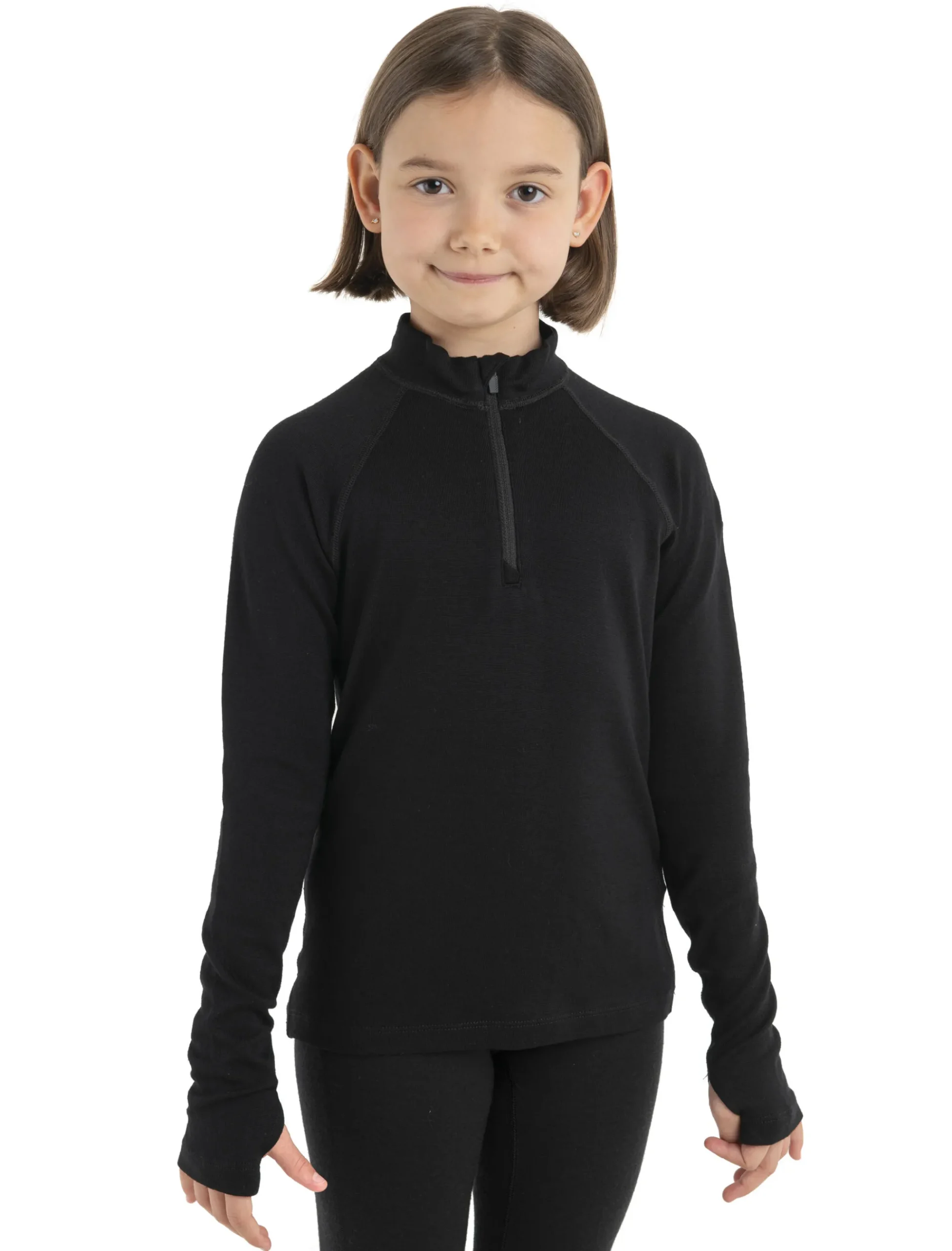 Store Icebreaker Merino 260 Tech Half Zip Langarmshirt Kinder Black
