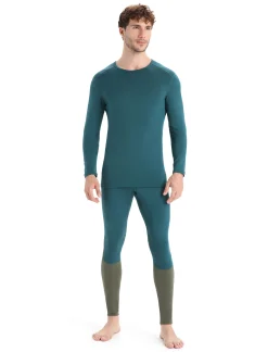 Best Sale Icebreaker Merino 260 Tech Thermo-Langarmshirt Mit Rundhalsausschnitt Herren Green Glory