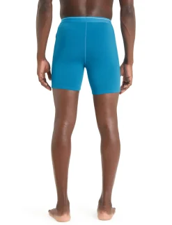Fashion Icebreaker Merino Anatomica Lange Boxershorts Herren Geo Blue