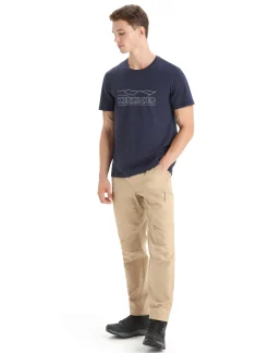 Cheap Icebreaker Merino Central Classic T-Shirt Story Herren Midnight Navy