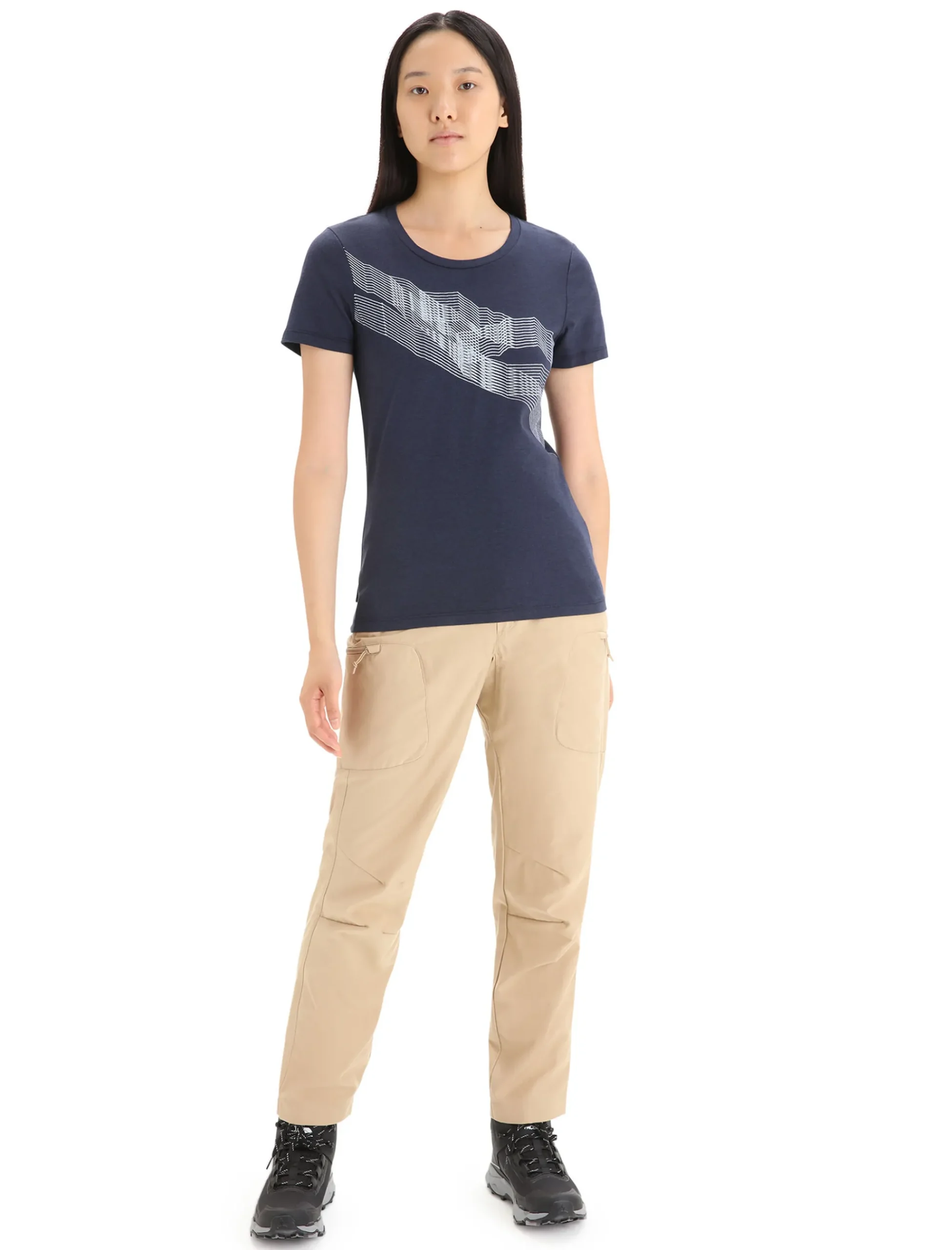 Discount Icebreaker Merino Central Classic T-Shirt St Anton Damen Midnight Navy