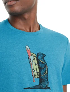 Clearance Icebreaker Merino Central Classic T-Shirt Otter Paddle Herren Geo Blue