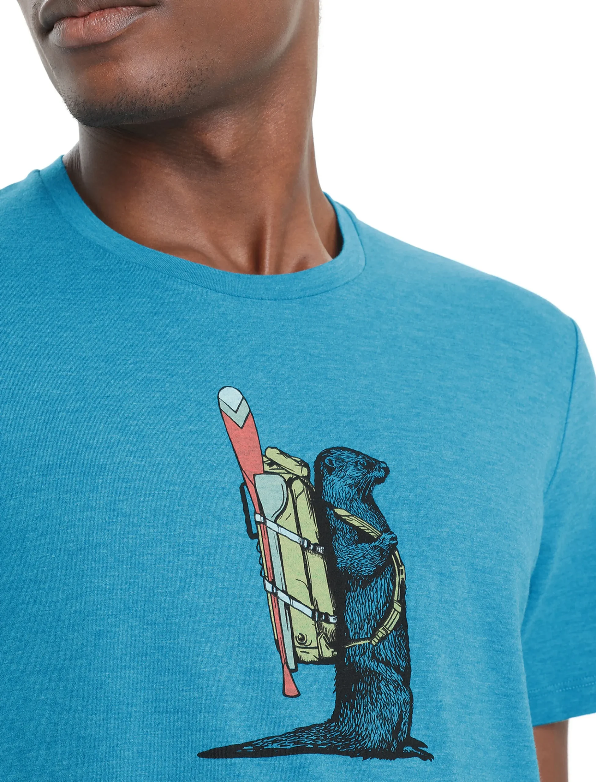 Clearance Icebreaker Merino Central Classic T-Shirt Otter Paddle Herren Geo Blue