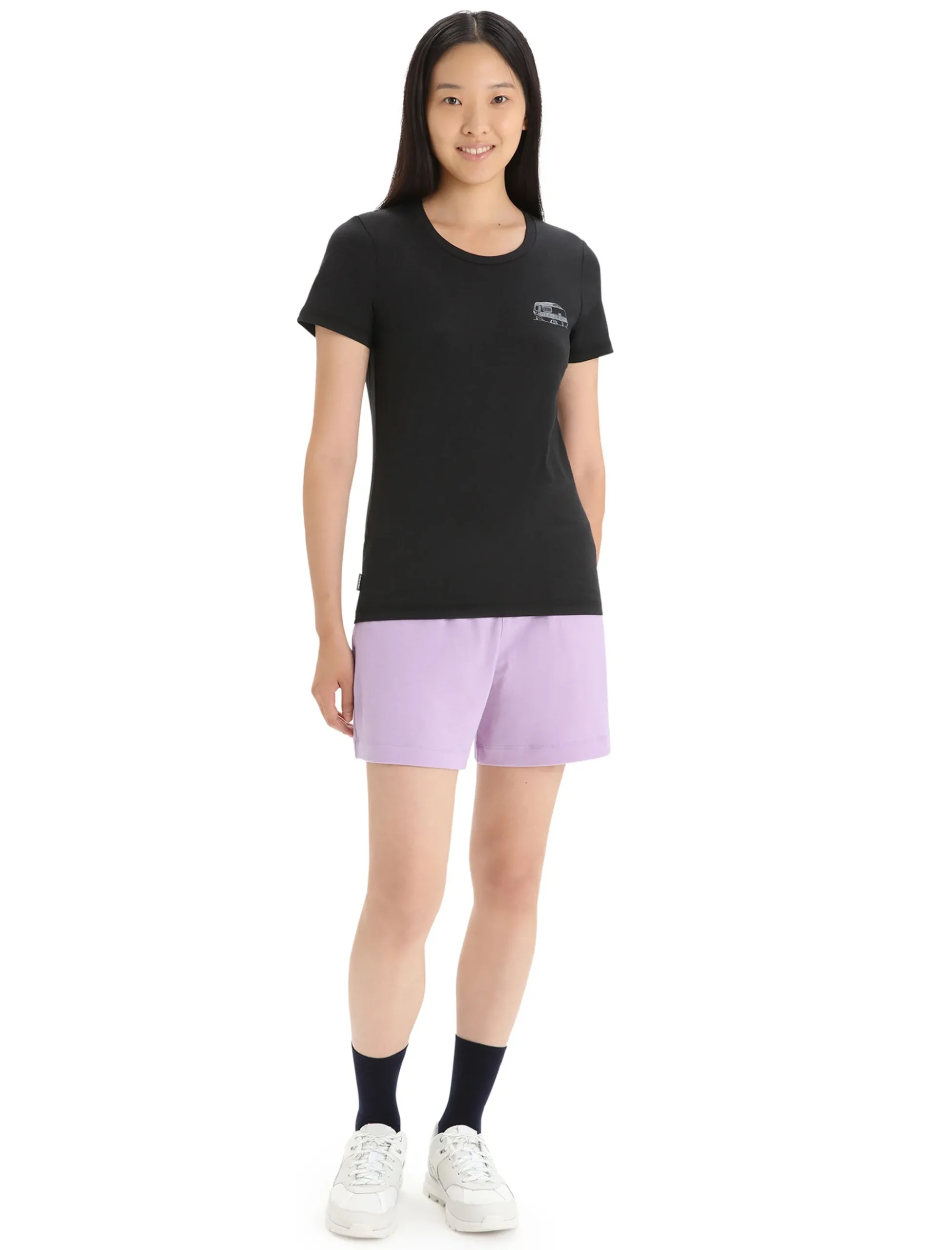 Hot Icebreaker Merino Central Classic T-Shirt Caravan Life Damen Black