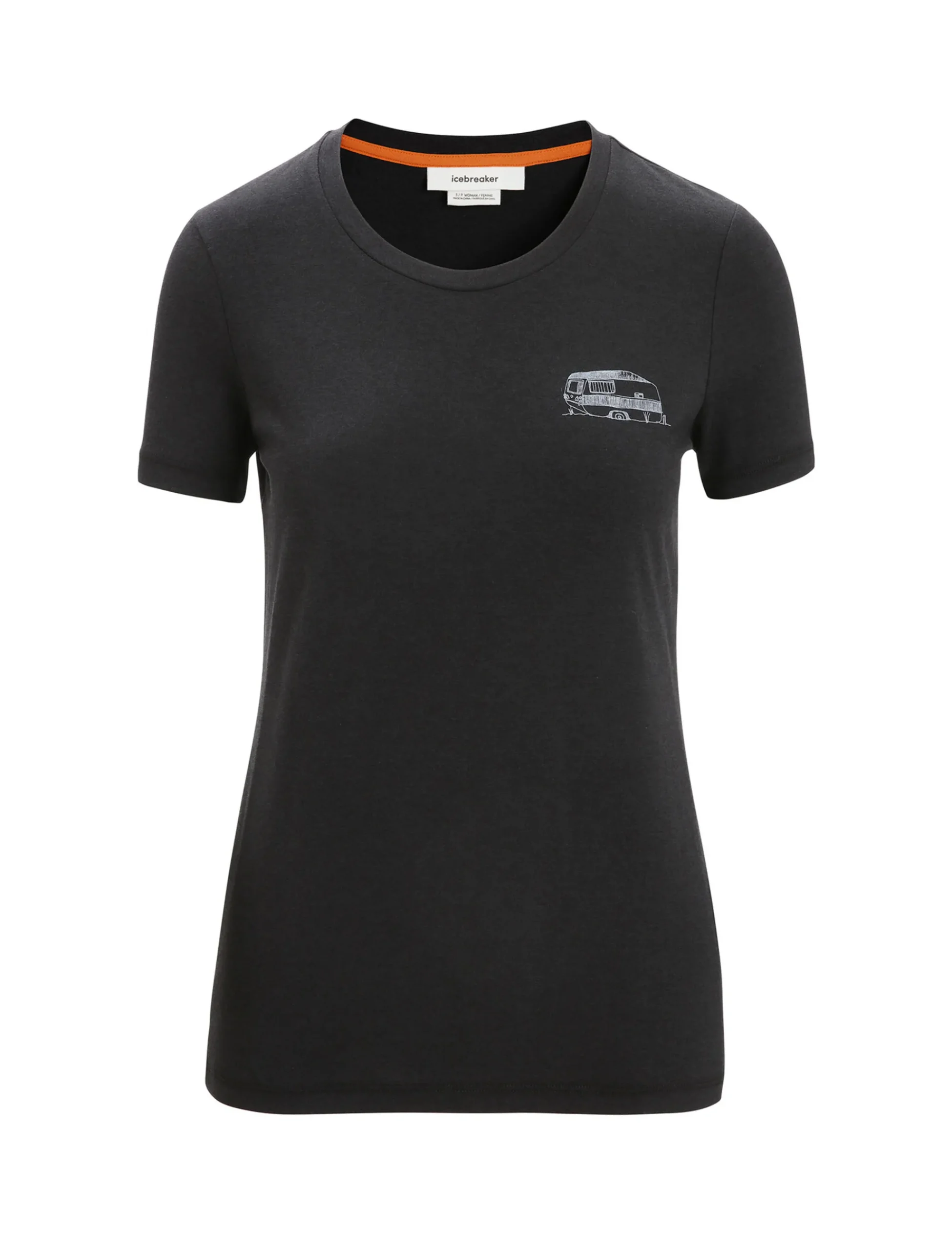 Hot Icebreaker Merino Central Classic T-Shirt Caravan Life Damen Black