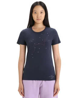 Clearance Icebreaker Merino Central Classic T-Shirt Tour Du Mont Blanc Damen Midnight Navy