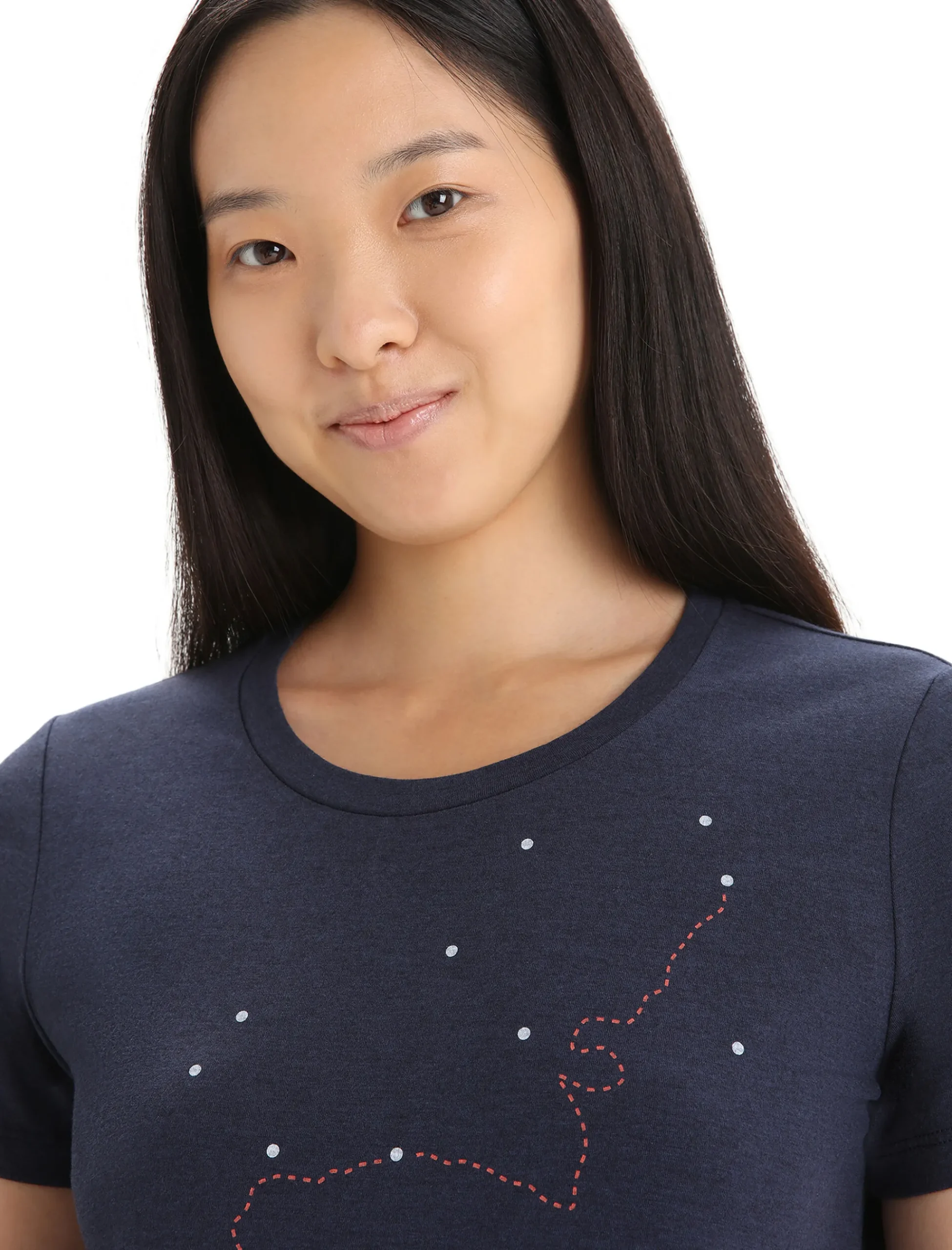 Clearance Icebreaker Merino Central Classic T-Shirt Tour Du Mont Blanc Damen Midnight Navy