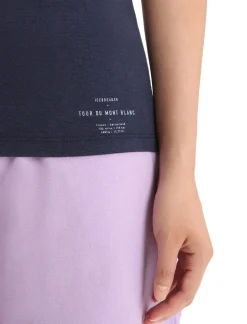 Clearance Icebreaker Merino Central Classic T-Shirt Tour Du Mont Blanc Damen Midnight Navy