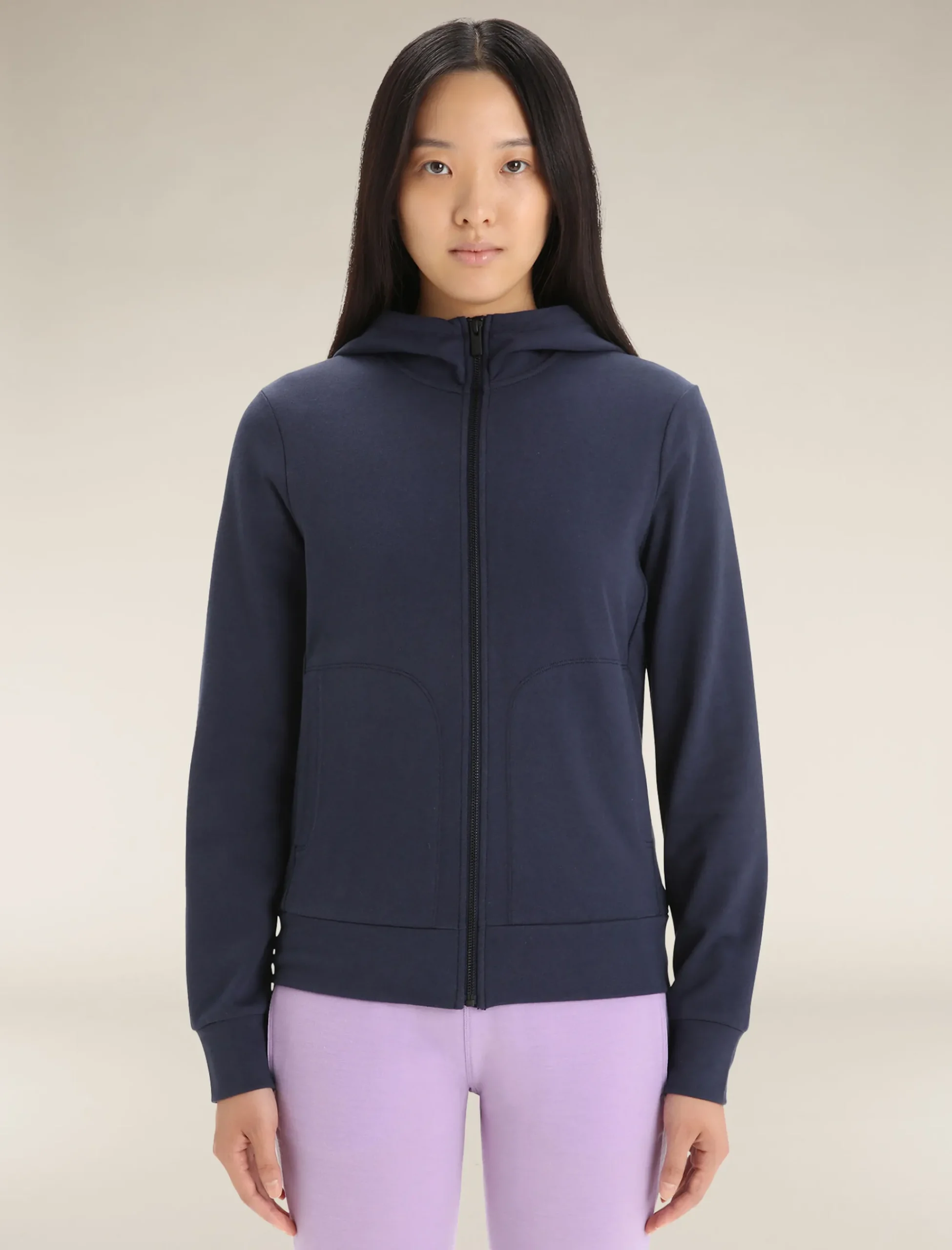 Best Sale Icebreaker Merino Central Classic Zip-Hoodie Damen Midnight Navy