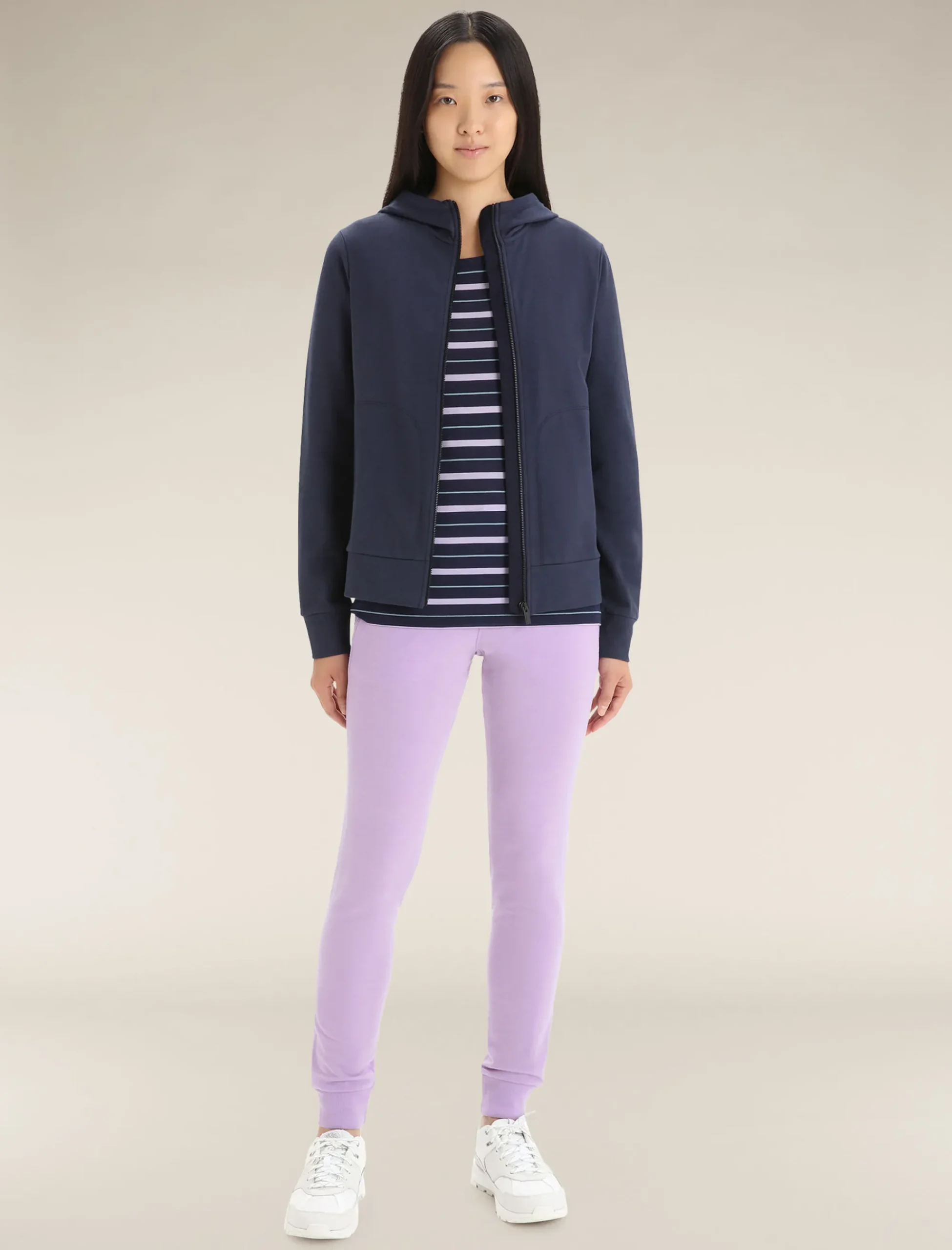 Best Sale Icebreaker Merino Central Classic Zip-Hoodie Damen Midnight Navy