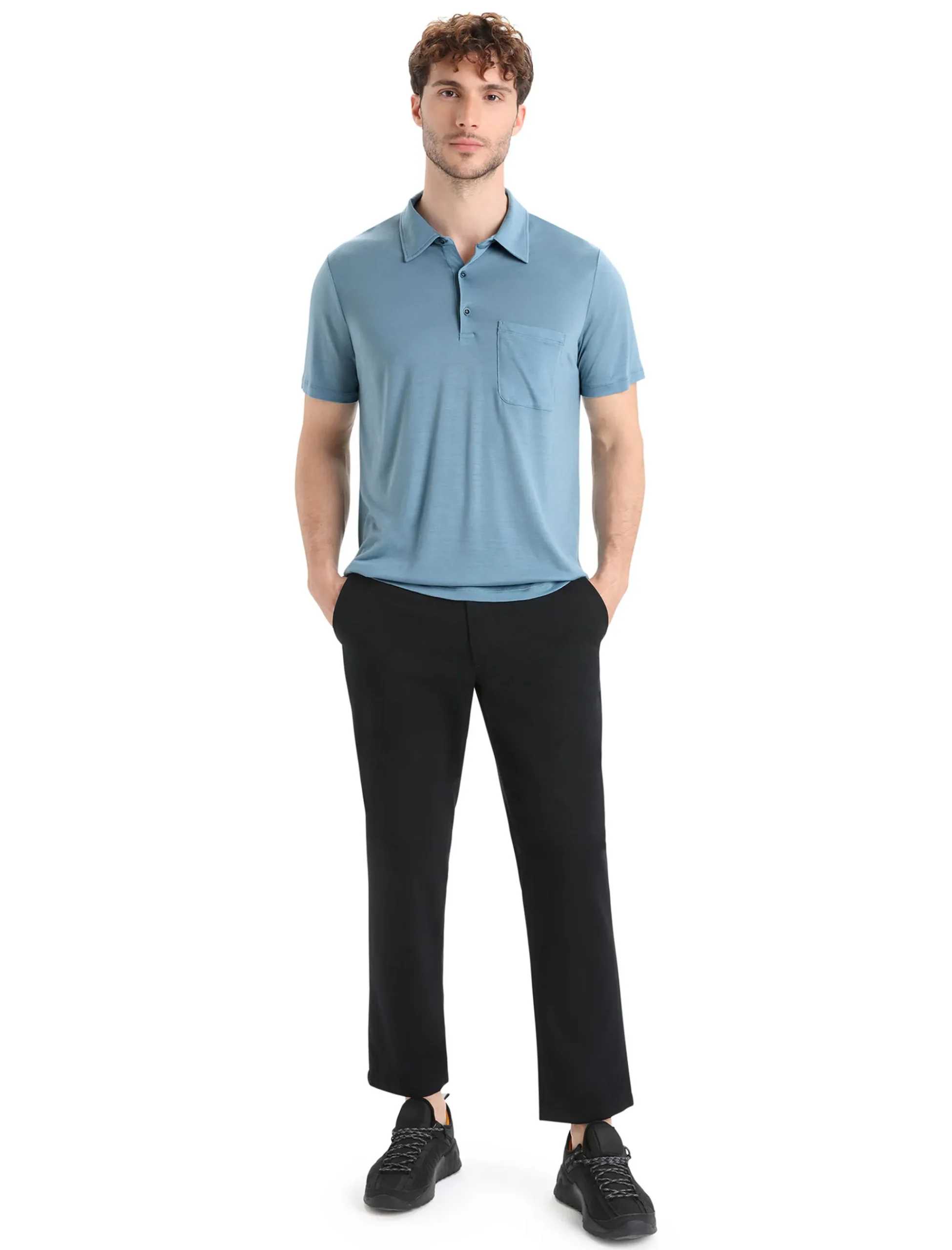 Discount Icebreaker Merino Drayden Polohemd Herren Astral Blue