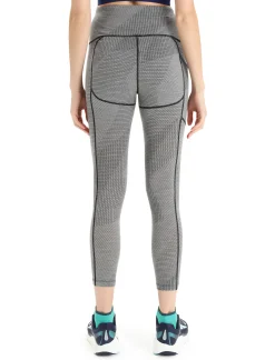 Best Sale Icebreaker Merino Fastray High Rise Tights Gridlines Damen Metro Heather/Black