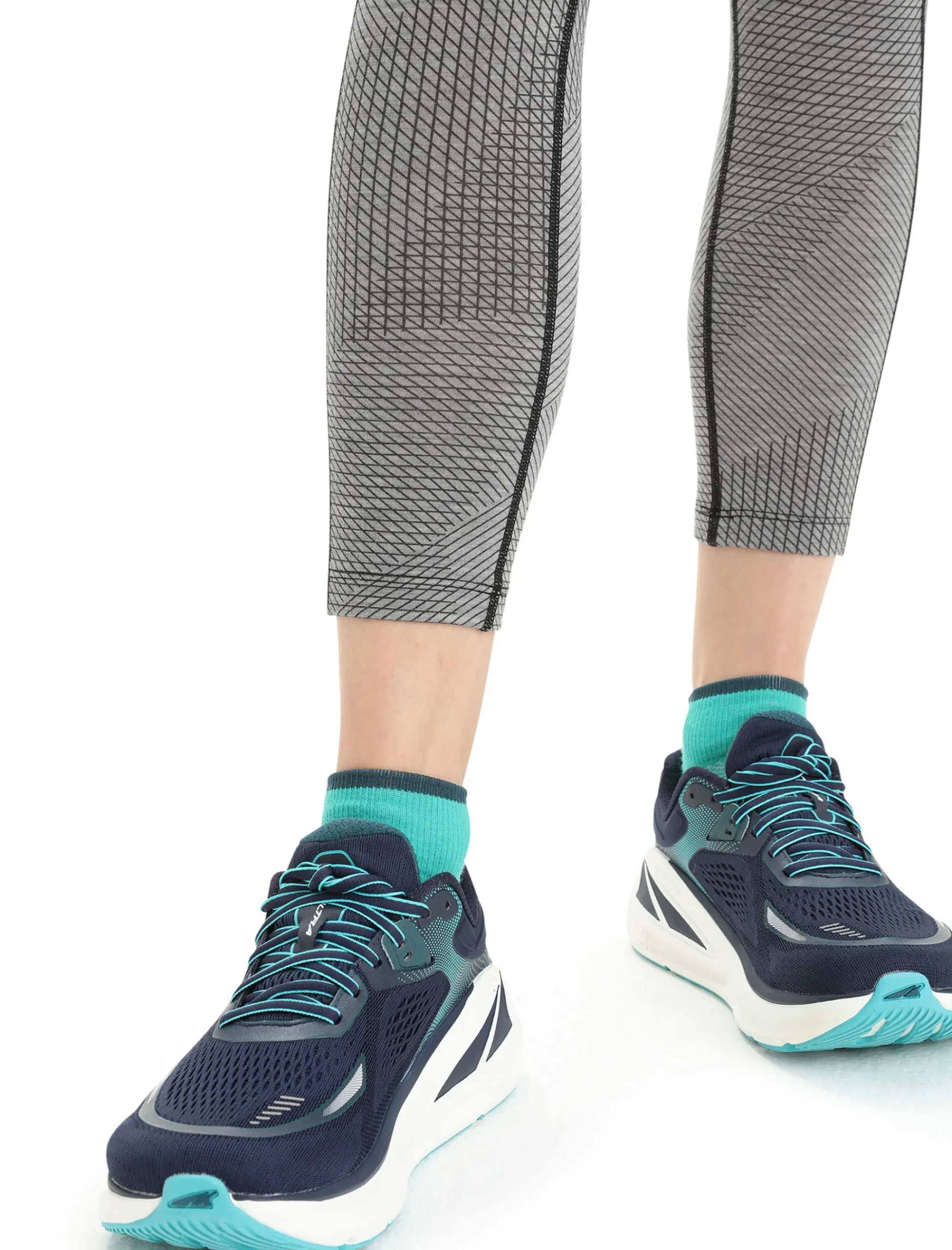 Best Sale Icebreaker Merino Fastray High Rise Tights Gridlines Damen Metro Heather/Black