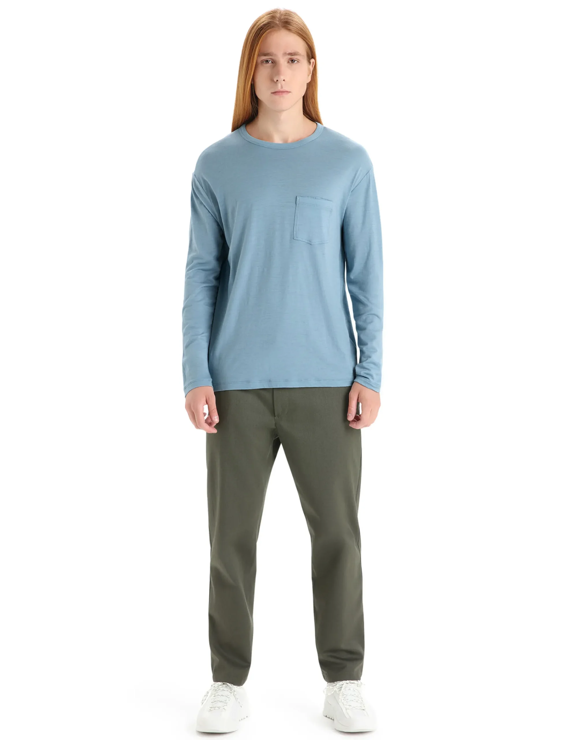 Best Icebreaker Merino Granary Langarmshirt Mit Brusttasche Herren Astral Blue