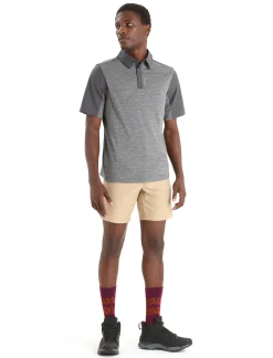 Outlet Icebreaker Merino Hike Kurzarmshirt Herren Monsoon/Gritstone Heather