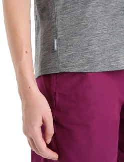 Hot Icebreaker Merino Hike Kurzarmshirt Damen Gritstone Heather/Monsoon
