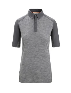 Hot Icebreaker Merino Hike Kurzarmshirt Damen Gritstone Heather/Monsoon