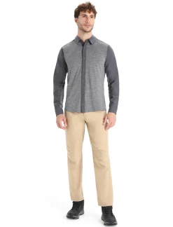 Best Icebreaker Merino Hike Langarmshirt Herren Monsoon/Gritstone Heather