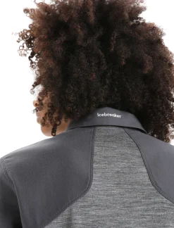 Online Icebreaker Merino Hike Langarmshirt Damen Gritstone Heather/Monsoon