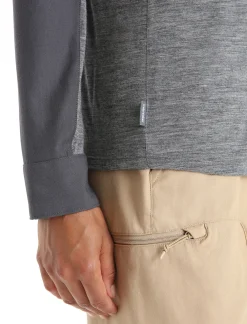 Online Icebreaker Merino Hike Langarmshirt Damen Gritstone Heather/Monsoon