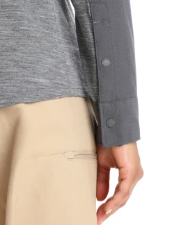 Online Icebreaker Merino Hike Langarmshirt Damen Gritstone Heather/Monsoon