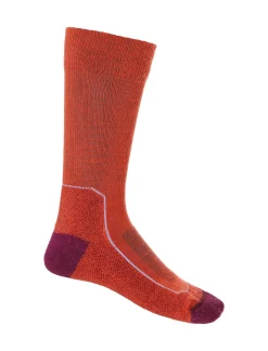Sale Icebreaker Merino Hike+ Light Socken Crew Damen Vibrant Earth Heather/Go Berry