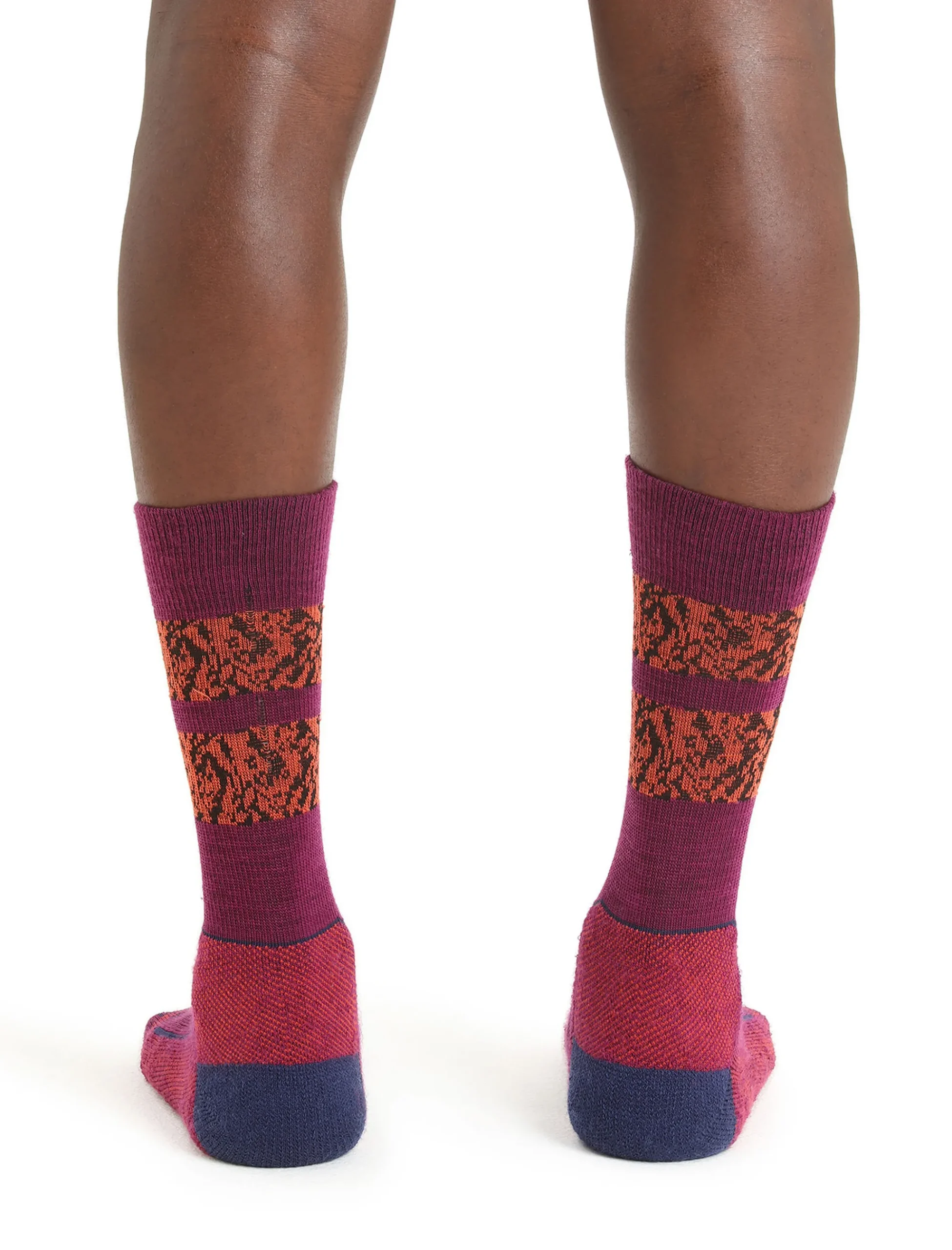 New Icebreaker Merino Hike+ Light Socken Crew Natural Summit Herren Go Berry/Royal Navy