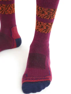 New Icebreaker Merino Hike+ Light Socken Crew Natural Summit Herren Go Berry/Royal Navy