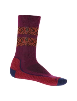 New Icebreaker Merino Hike+ Light Socken Crew Natural Summit Herren Go Berry/Royal Navy