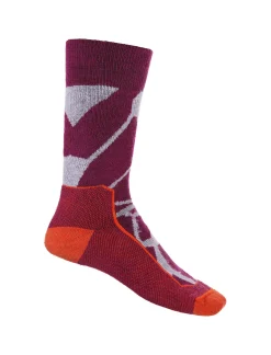 New Icebreaker Merino Hike+ Medium Socken Crew Fractured Landscapes Damen Purple Gaze/Go Berry