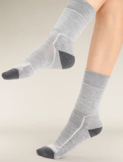 Fashion Icebreaker Merino Hike+ Medium Socken Crew Damen Blizzard Heather