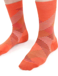 Best Sale Icebreaker Merino Lifestyle Feinstricksocken Crew Dashes Damen Vibrant Earth Heather/Go Berry