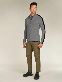 Clearance Icebreaker Merino Lodge Half-Zip-Pullover Herren Gritstone Heather/Black