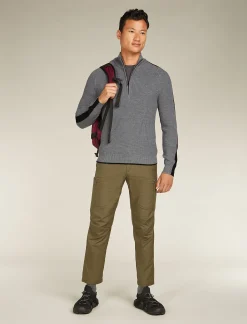 Clearance Icebreaker Merino Lodge Half-Zip-Pullover Herren Gritstone Heather/Black