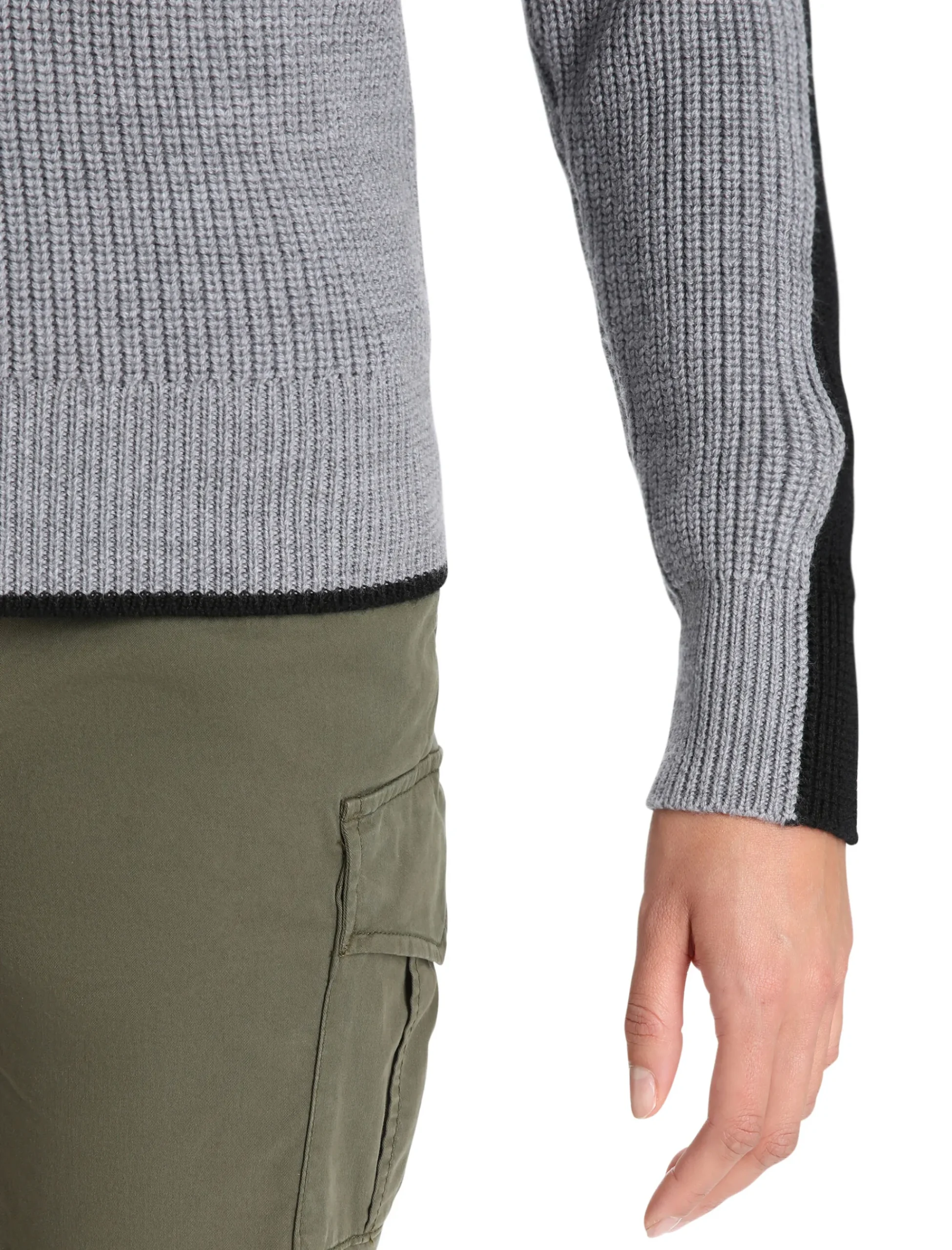 Fashion Icebreaker Merino Lodge Half-Zip-Pullover Damen Gritstone Heather/Black