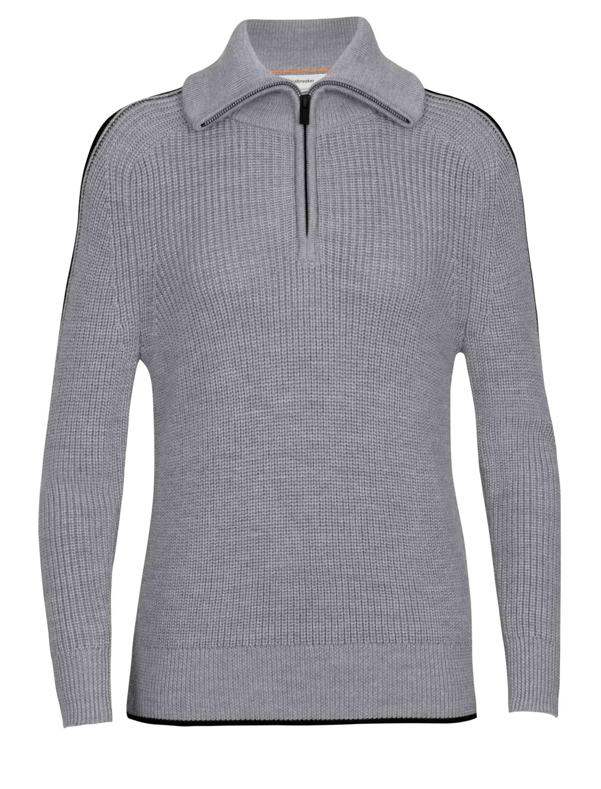 Fashion Icebreaker Merino Lodge Half-Zip-Pullover Damen Gritstone Heather/Black