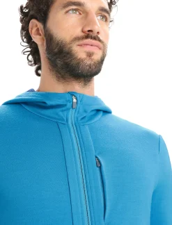 Cheap Icebreaker Merino Quantum Iii Zip-Hoodie Herren Geo Blue/Royal Navy